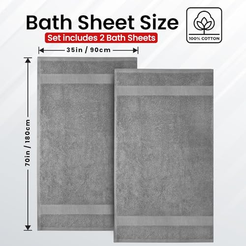image for Infinitee Xclusives– Luxury Bath Sheets Towels – 2 Pack 600 GSM (3