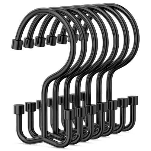 Goowin crochets rideau douche 12 pcs noir antiouille