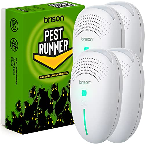 Ultrasonic Pest Repeller Plug in Pest Repellent – Rodent Electromagnetic Bionic for Indoor - Non-Toxic Electronic Insect Spiders Mice Rats Roaches Ants 4 Pack