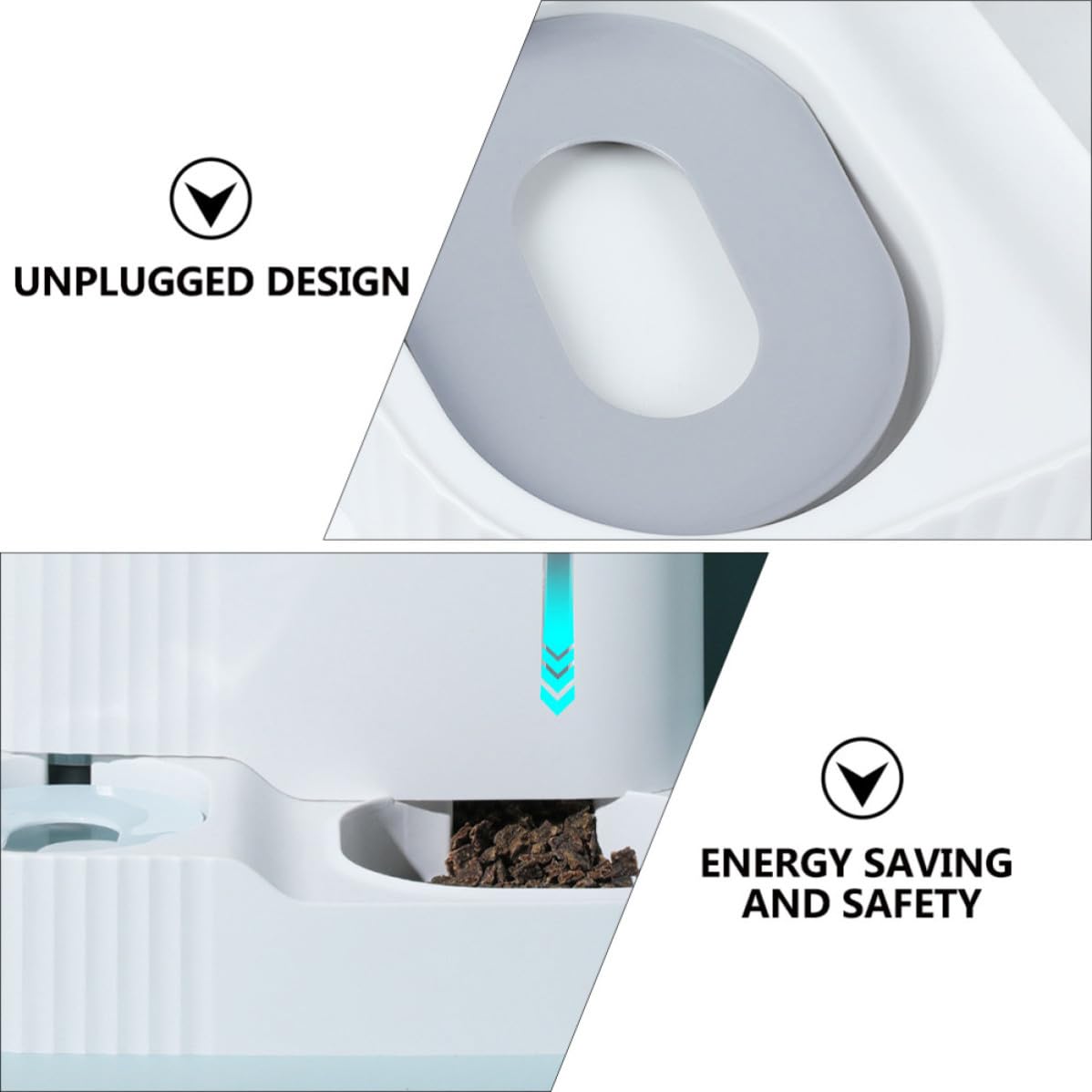 Distributore Automatico Cibo e Acqua Staccabile per Animali Domestici, Alimentazione e Abbeveraggio a Gravità Abs e Pet, 3l + 0,85l Colore Casuale per Cani e Pet