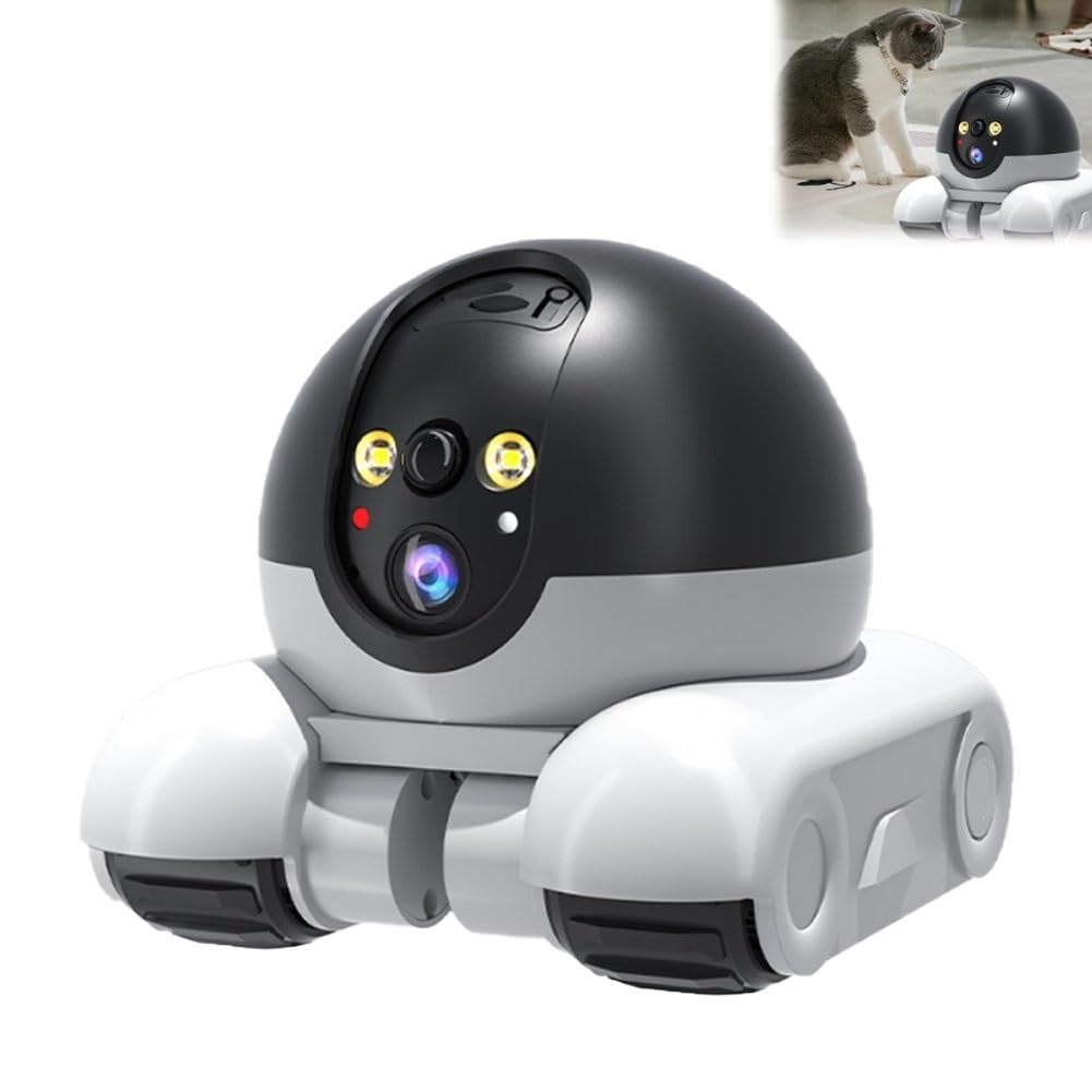 2025 New Blinky Robot Camera,360° Cameras on Wheels with 2-Way