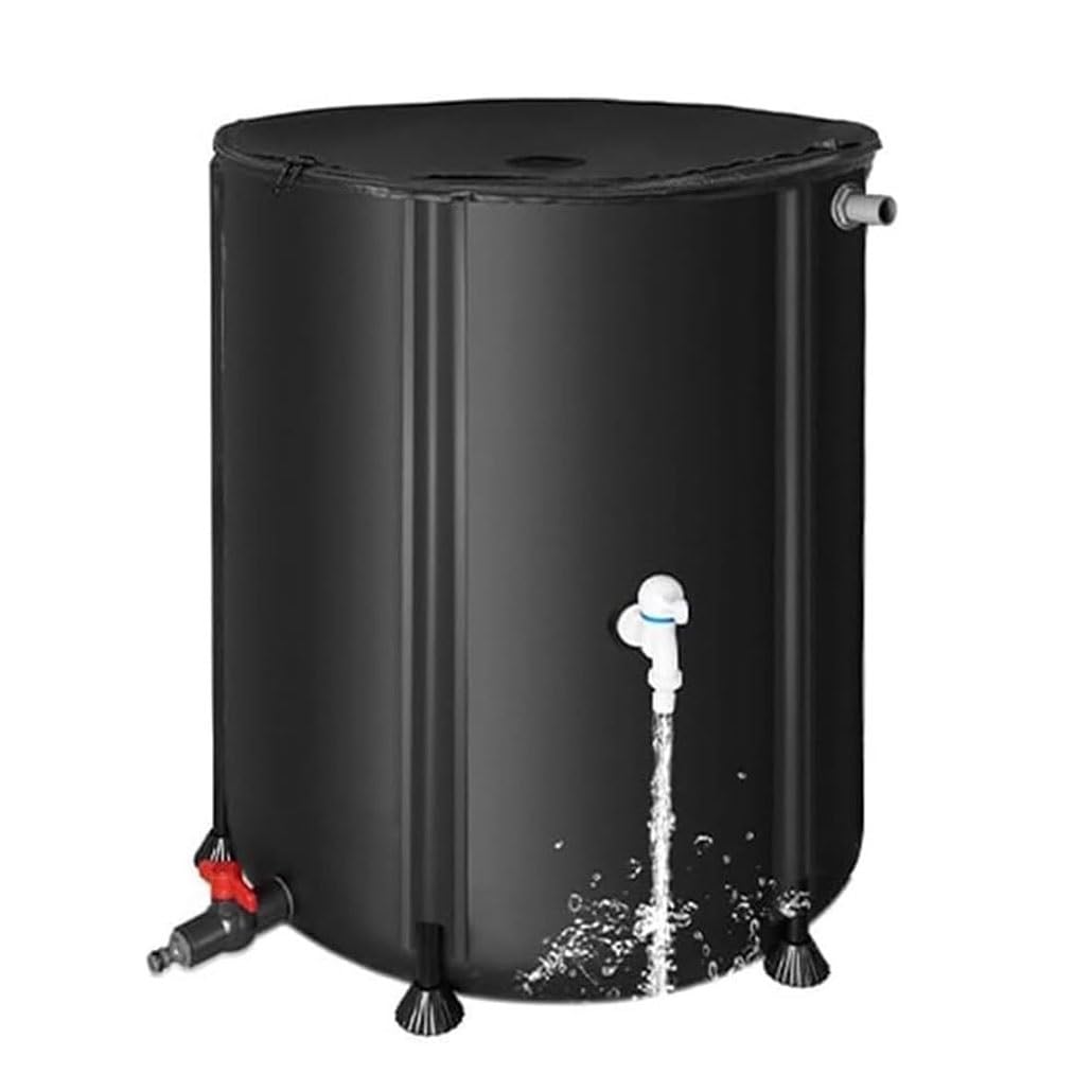 Barriles de Lluvia Plegables de 13 a 264 galones for recolectar Agua de Lluvia de canaletas, Sistema de recolección de Agua de Lluvia, contenedor colector(Black,1x1.25m/1000L/264gal)