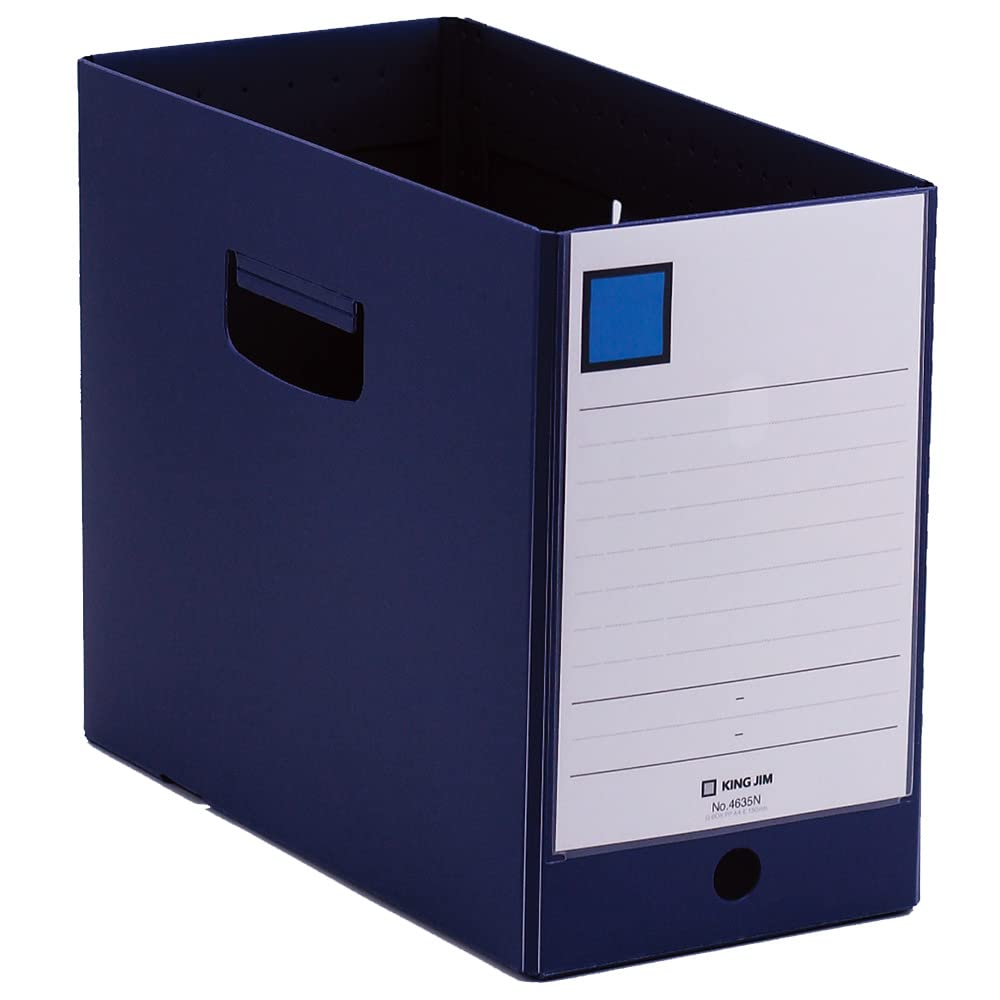 KING JIM 4635N NI X5 File Box, G-Box, PP, A4, Horizontal, Storage Width 5.9 inches (150 mm), Navy, Set of 5