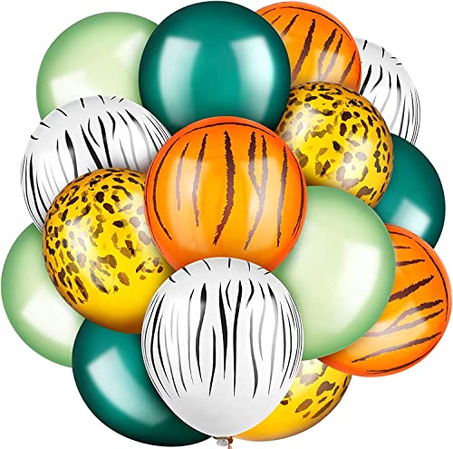 COCHIE Jungle Forêt Ballons | 24 Pièces - 12' 30 cm - LATEX NATUREL Biodégradable | Ballon Multicolore | Ballon Gonflable Hélium | Ballon Baudruche | Décoration pour Anniversaire, Baptême, Fete