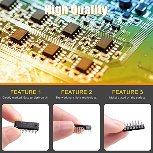 Rustark 40Pcs 20 Types 74HCxx and 74LSxx Series Logic IC Assortment Kit, High-Speed Low-Power Integrated Circuit Chip with Store Case