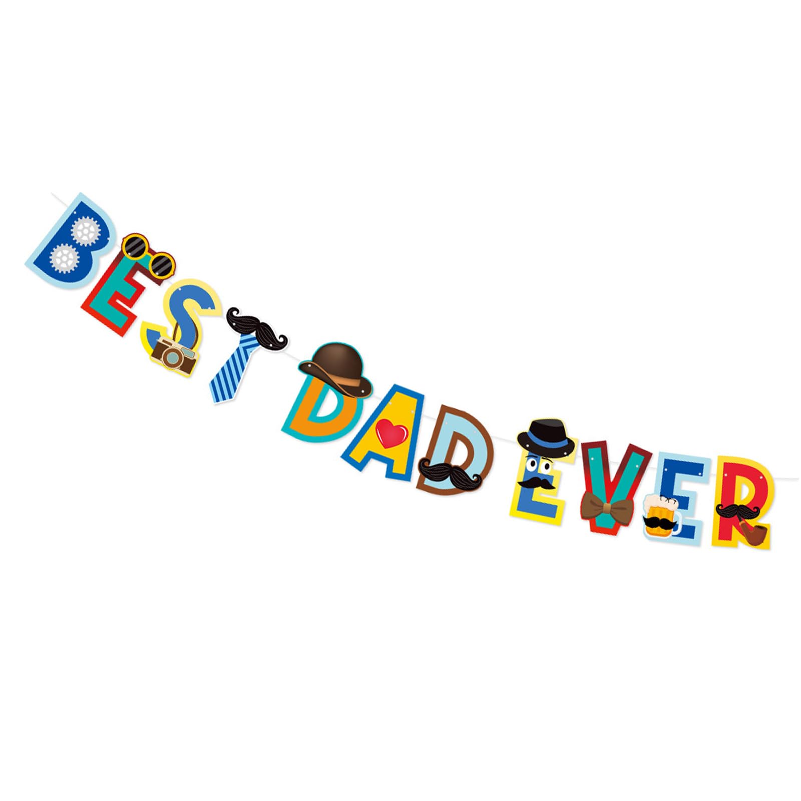 HZBB Father ' s Day Party Decoration Set Colorful Paper Large Backdrop Banners for Home Offices and School Celebration Colorful Event Decorations