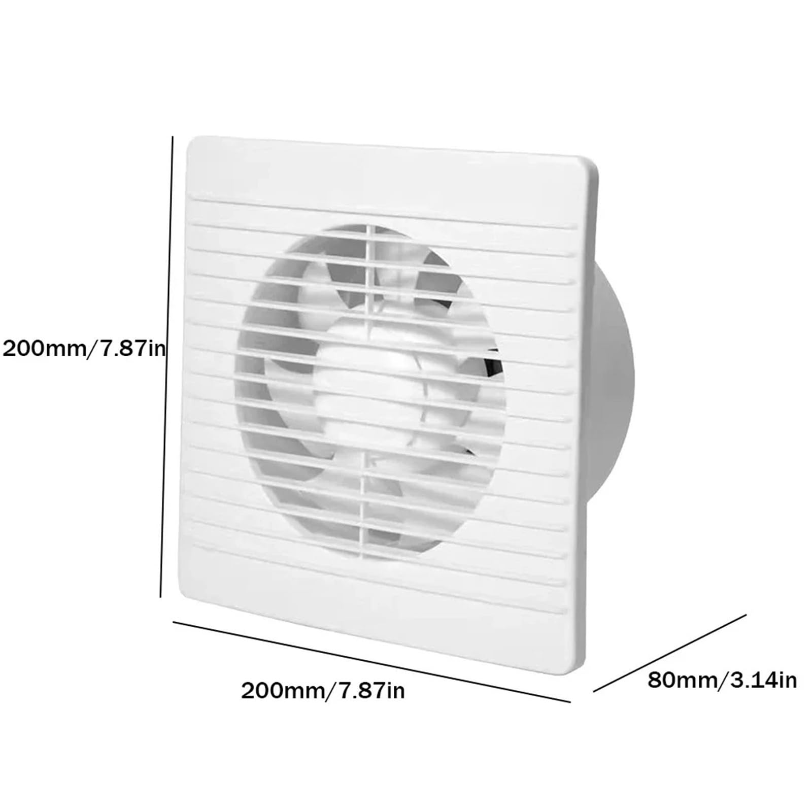 Estrattore Aria, Ventilatore di Scarico, Ventilatore di sfiato a Parete a Risparmio energetico, Design Anti-zanzare, Ventilatore di Estrazione for Bagno, Cucina, WC(8inch)