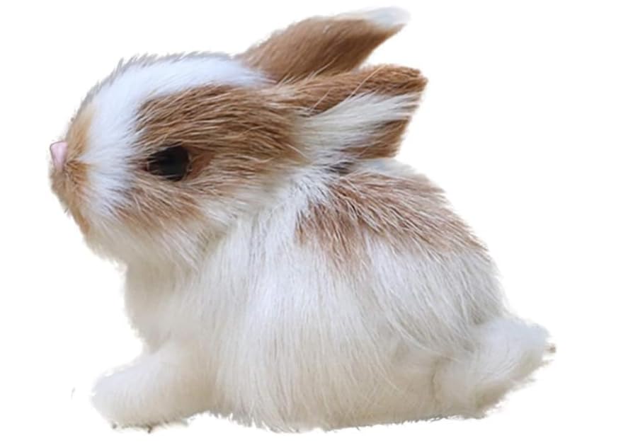 Amazon.com: Junfamilee Mini Simulation Rabbits, Lifelike Cute Plush ...