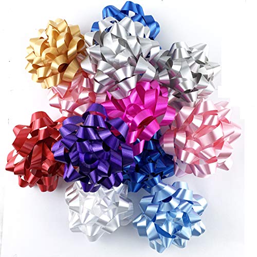 Worlds Assorted Mix Bright Confetti Bows,Gift Wrap Bows-Christmas Ribbon Gift Bows 4" Inch