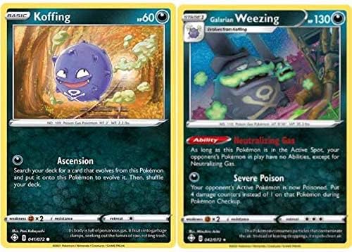 Galarian Weezing 042 072 - Shining Fates - Pokemon Card Lot - Koffing 041 072-2 Card Lot