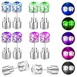 5 Pairs Glow Earrings, Light Up Stud Earrings, LED Earrings Glowing, Light Up Earrings for women, LED Earrings for Men, Diamond Ear Drop Pendant Stud Stainless