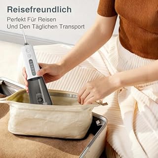 SURFOU Idropulsore Dentale Portatile Idrogetto per Pulizia Denti Professionale, Elettrico Oral Water Flosser Irrigatore Orale Doccia con Acqua Pulitore Getto, Idropulsore da Viaggio Idropulitore