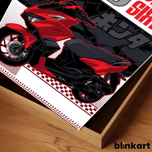 Image of BLINKART Honda Vario 160Car Posters Sticker Gift Items for Boys Room Wall Decor || Comes with Double-Sided Tape|| Decoration Bedroom Living Room Office Studio Decor | 12x18 In (A3) - CAR-311