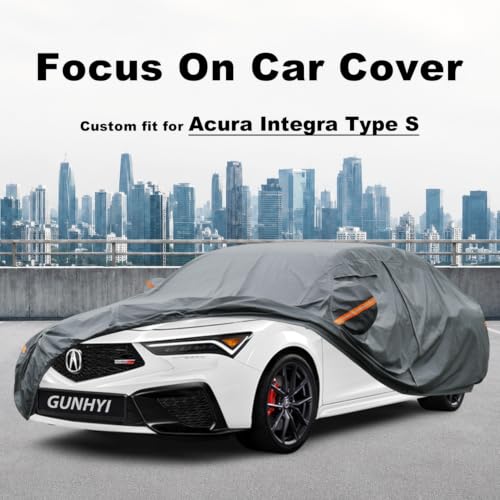 Image of GUNHYI Premium Car Cover Custom Fit Acura Integra Type S(2023-2026), 16 Layers Heavy Duty Car Cover Waterproof All Weather with Zipper Door for Sun Rain Snow Dust Uv Protection