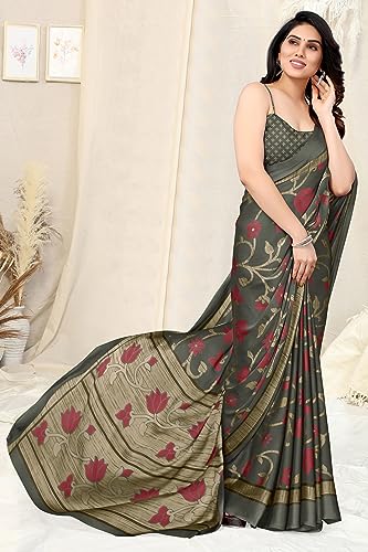 Image of MIRCHI FASHION Saree for Woman Chiffon Floral Printed | Lightweight Daily Wear Women's Sari with Unstitched Blouse Piece (Available in 20 Colors)