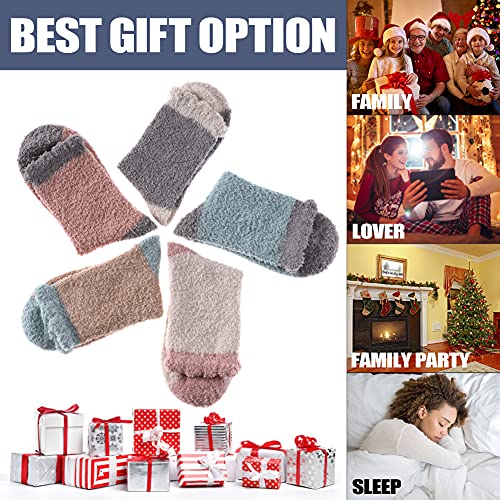 Image of CHOWISH Womens Fuzzy Slipper Socks Super Soft Microfiber Fluffy Cozy Winter Warm Fuzzy Crew Socks