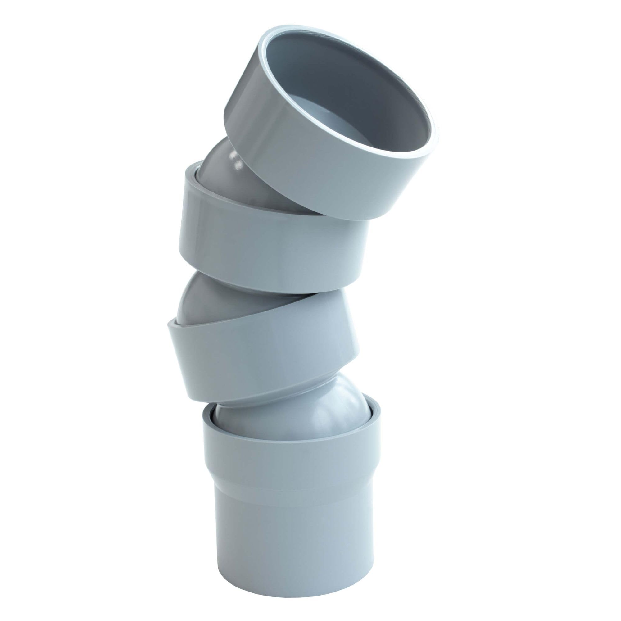 INEFA 3X Flexible downpipe Bend, 45-67 Degrees 50mm Grey PVC