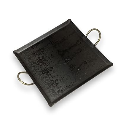 VALGHA VALAMUDAN AGRI ENGINEERING Pure Iron Square Dosa Tawa with Metal Double Handle. (12x12 inches)
