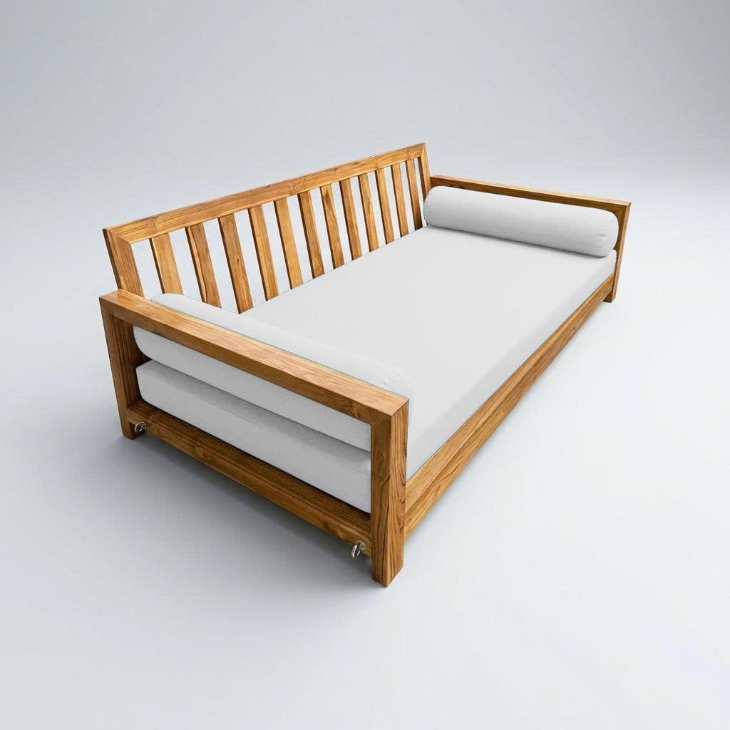 Prolinemax Style5 Crib Size 3PC Knife Edge Outdoor Daybed Mattress Cushion Bolster Pillow Slip Cover Complete Set AD106