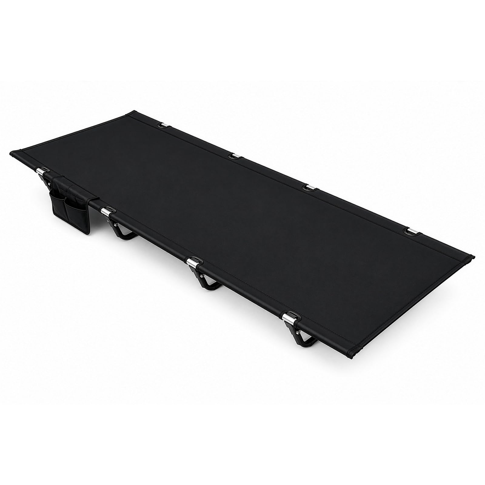 EVERGOODS Camping Bed, Camp Bed Travel Cot for Adults – Folding Camping Cot with Lightweight Aluminum Frame, Portable Outdoor Bed for Hiking,Easy-to-Build with Side Pockets,193.5 × 68 × 18.6 cm