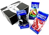 Nordic Sweets Soft Raspberries, Nordic Gummi Fish, and Salty Licorice Fish, 8 oz Bags in a Gift Box (Pack of 3)