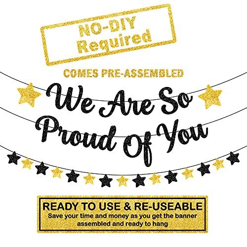 Image of Graduation Decorations 2026 - Glitter, 10 Feet, No DIY, We are So Proud of You Banner, Congrats Grad Banner for Class of 2026 | Congratulations Decor for 2026 Graduation Decorations - KatchOn
