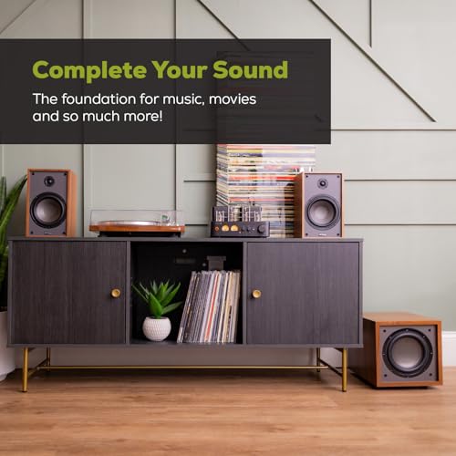 Image of Dayton Audio Classic CS1000 - 10 inch 180W Powered Subwoofer with Class-D Amplifier, Deep Bass and Clean Design for Home Theater & Music - Wood