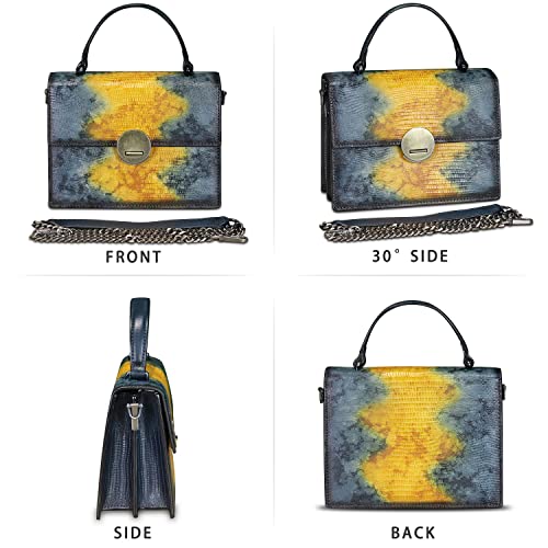 Image of Genuine Leather Satchel for Women Small Purse Vintage Handmade Top Handle Handbag Retro Designer Crossbody Phone Bag