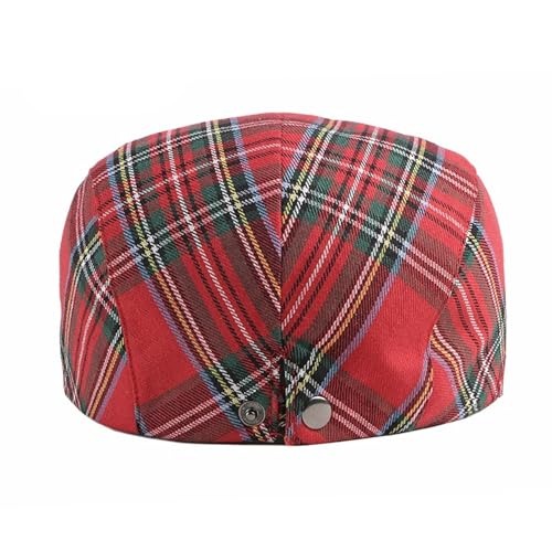 Image of Men's Plaid Striped Newsboy Ivy Flat Driving Golf Cap