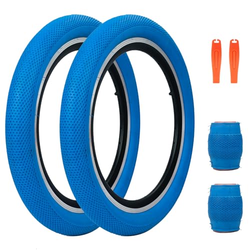 BALINGE 20 x 2.4 inch Bike Tires Blue BMX tire 20 inch 2 Pack 20 Bike tire,Kids Bike Tires Folding Replacement Tires Suitable for Bicycle Tires 20x2.2 20x2.35 20x2.4,20x2.5,Blue,2 Tire