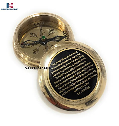 Brújula de latón con poema y diseño personalizado miniatura 5