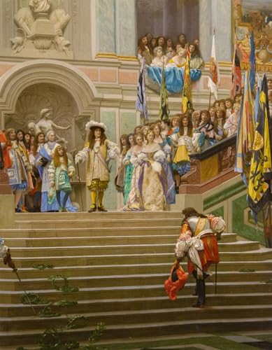 PSVDCTOO Reproducción de lienzo Pinturas Clásico Pintura Sobre Lienzo Ricevimento di Louis De Bourbon Conde ha detto il Grand Conde di Jean Leon Gerome para Regalo 60x90cm
