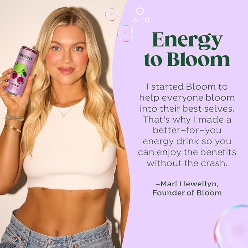 Image of Bloom Nutrition Sparkling Energy Drink, Peach Mango | Zero Sugar | 180mg Caffeine | For Focus | 24 Pack