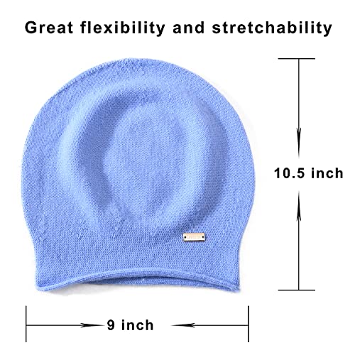 Image of jaxmonoy Cashmere Slouchy Knit Beanie Hat for Women Winter Soft Warm Ladies Wool Knitted Skull Beanies Cap