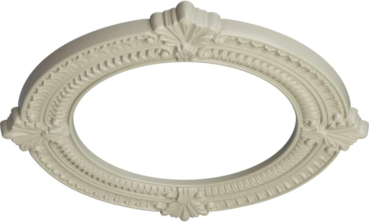 13 1/8"OD x 8"ID x 5/8"P Benson Ceiling Medallion (Fits Canopies up to 8"), Hand-Painted Clear Yellow