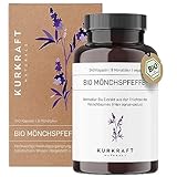 KURKRAFT BIO Mönchspfeffer Kapseln hochdosiert (4:1 Extrakt) - besonders kleine Kapseln - Echter Bio Vitex Agnus Castus - aus ökologischer Landwirtschaft - sorgfältig in Deutschland produziert