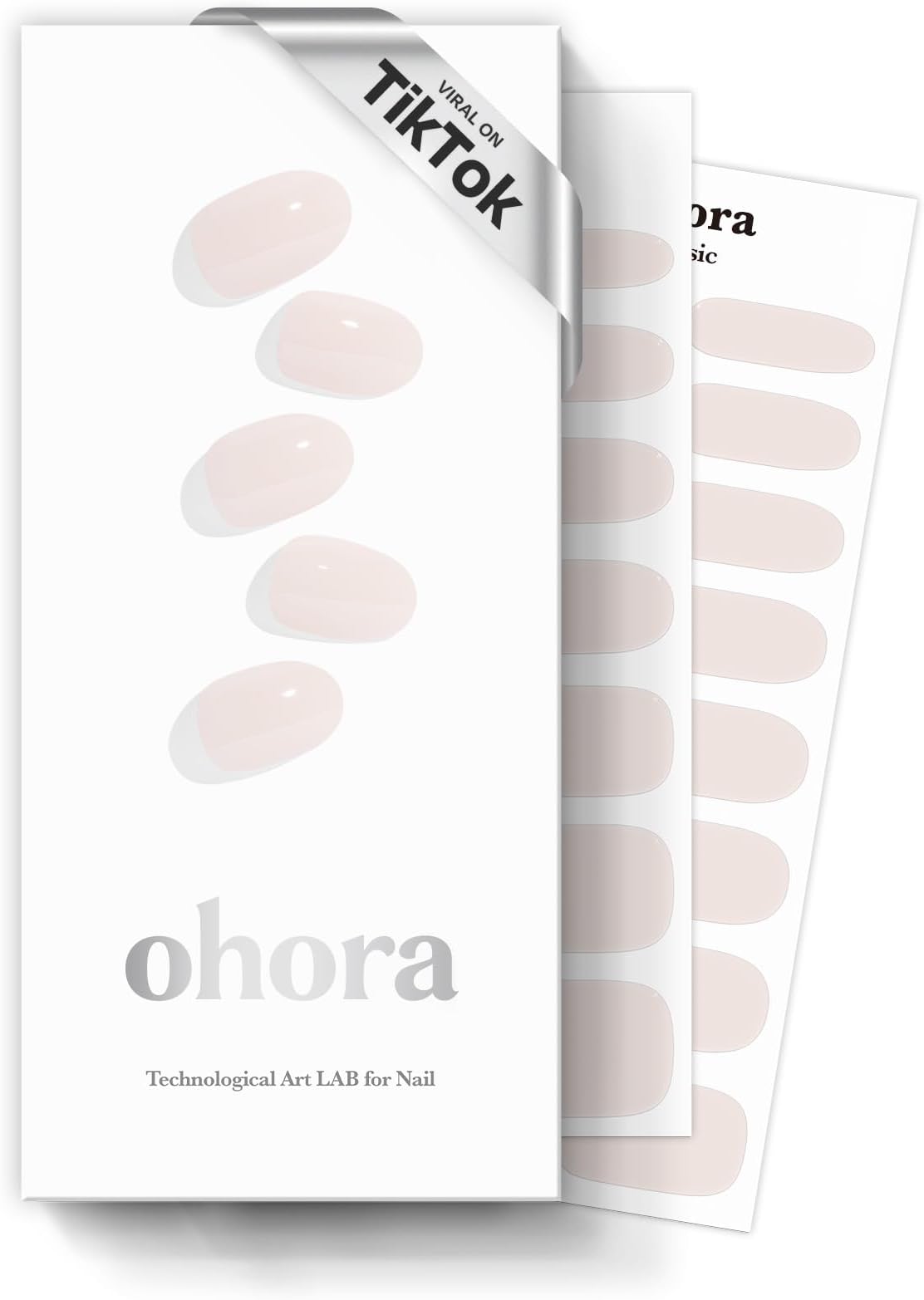 Semi Cured Gel Nail Strips (N Cream Light) - Nude, Solid, Works with Any UV/LED Lamps, Salon-Quality, Long Lasting, Easy to Apply & Remove - Includes 2 Prep Pads, Nail File & Wooden Stick