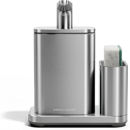 Miniatura 9 de simplehuman - Dispensador de jabón con bomba de pulso de 10 oz, dispensador de jabón líquido, bomba de jabón de manos sin goteo, de acero inoxidable