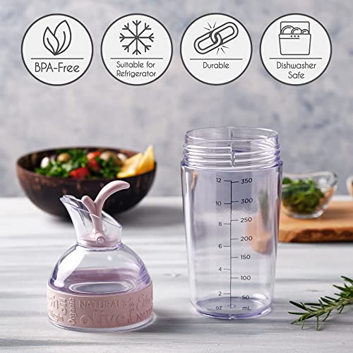 Foto von CRYSTALIA Groß Dressingshaker, 360ml, Salatsossen Salatsoßen Shaker BPA FREI Good Grips Salatdressing Shaker, Dressing Behälter, Saucenflasche, ölspender Flasche, Salatdressing Flasche Dressing shaker