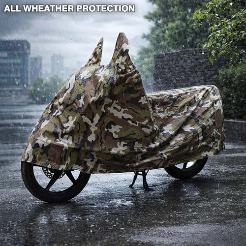 Image of Sulfar Bike Cover for Royal Enfield Thunderbird X 350 (Classic Tourer) | Waterproof, Dustproof & UV Protected | All Weather Two Wheeler Cover (Army Green) New 2026 Variants