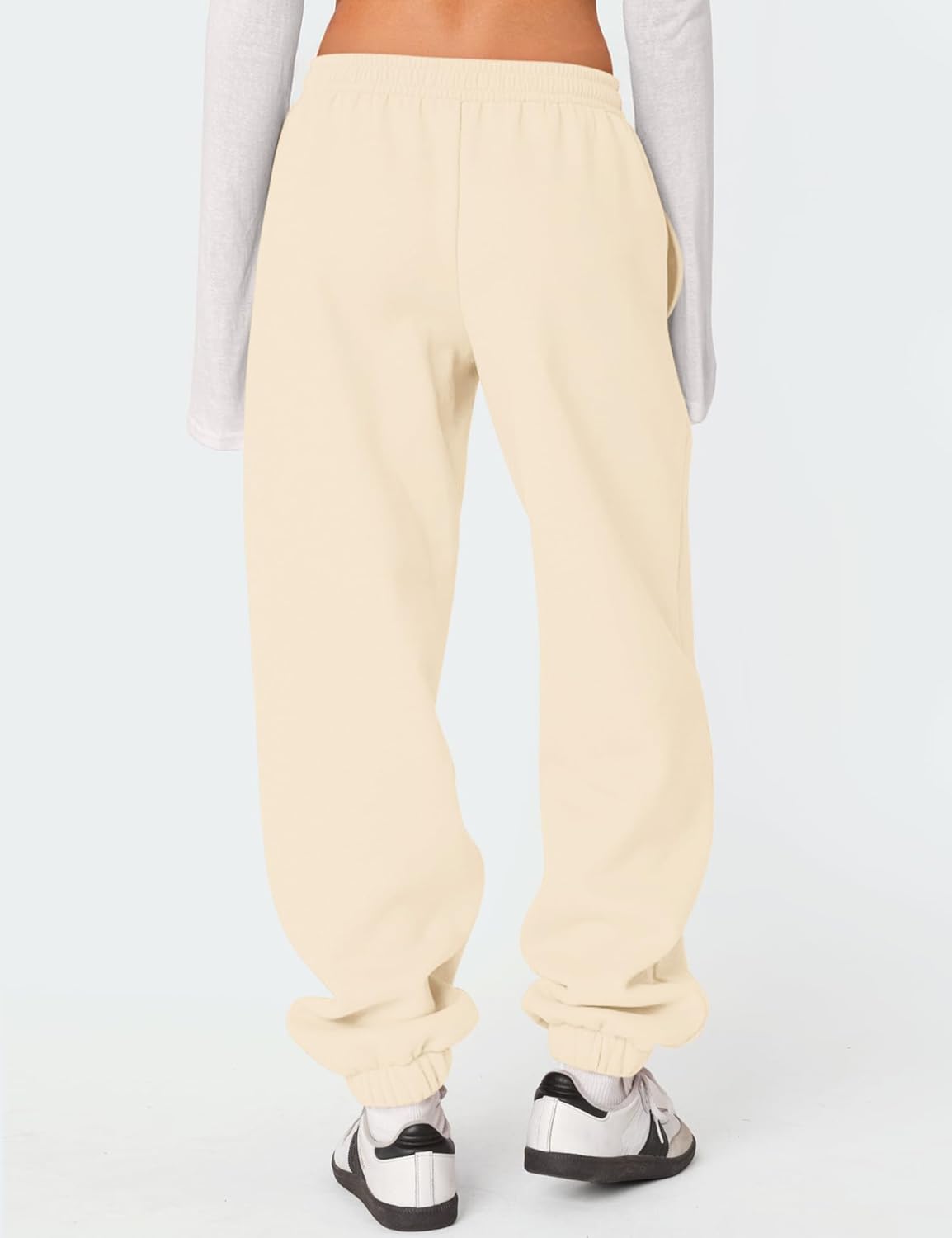 LOMON Sweatpants Women Fleece Joggers Wide Leg Sweat Pants Baggy Gym Sweatpant Winter Spring Drawstring Clothes with Pockets - Image 6