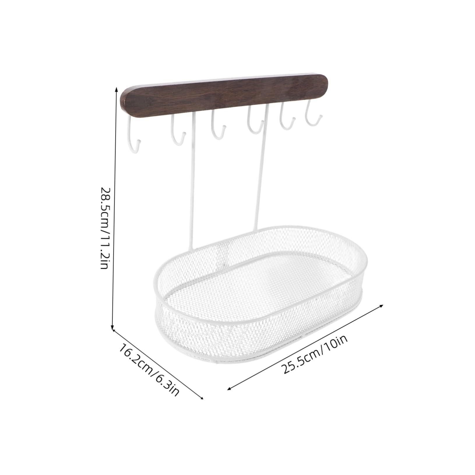 FONDOTIN Earring Holder Tray with Hooks Compact Bracelet Hanging Rack for Tabletop Display for Keys Watches Daily Essentials Storage