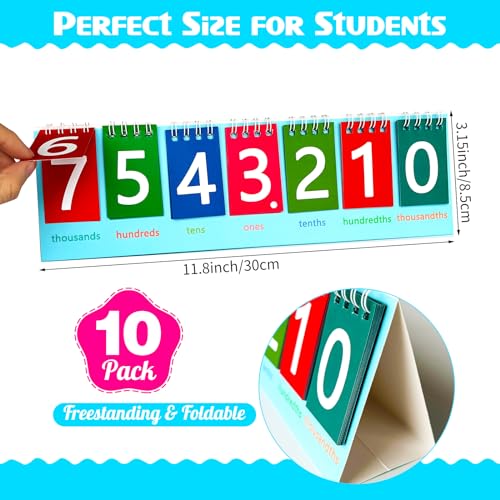 10 Pack Student Place Value Flip Chart Math Manipulatives K-3 by LAIAMER - Used condition - Image 3