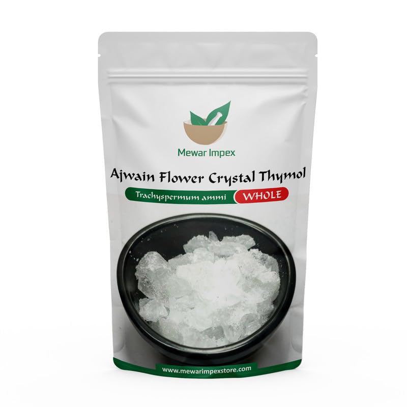 Mewar Impex Ajwain Flower 100 gm | Thymol Crystals | | Thymus vulgaris | Ajwain ka Phool | Joni Guti Yamani Ajamo | Vamu Puvvu | Waadakki Huvu