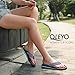 QLEYO Women's Athletic Wide Flip Flops, Casual Flat Width Thong Sandals for All Day Dress, Comfort Yoga Mat Insole Slippers for Vacation Beach Water size 7