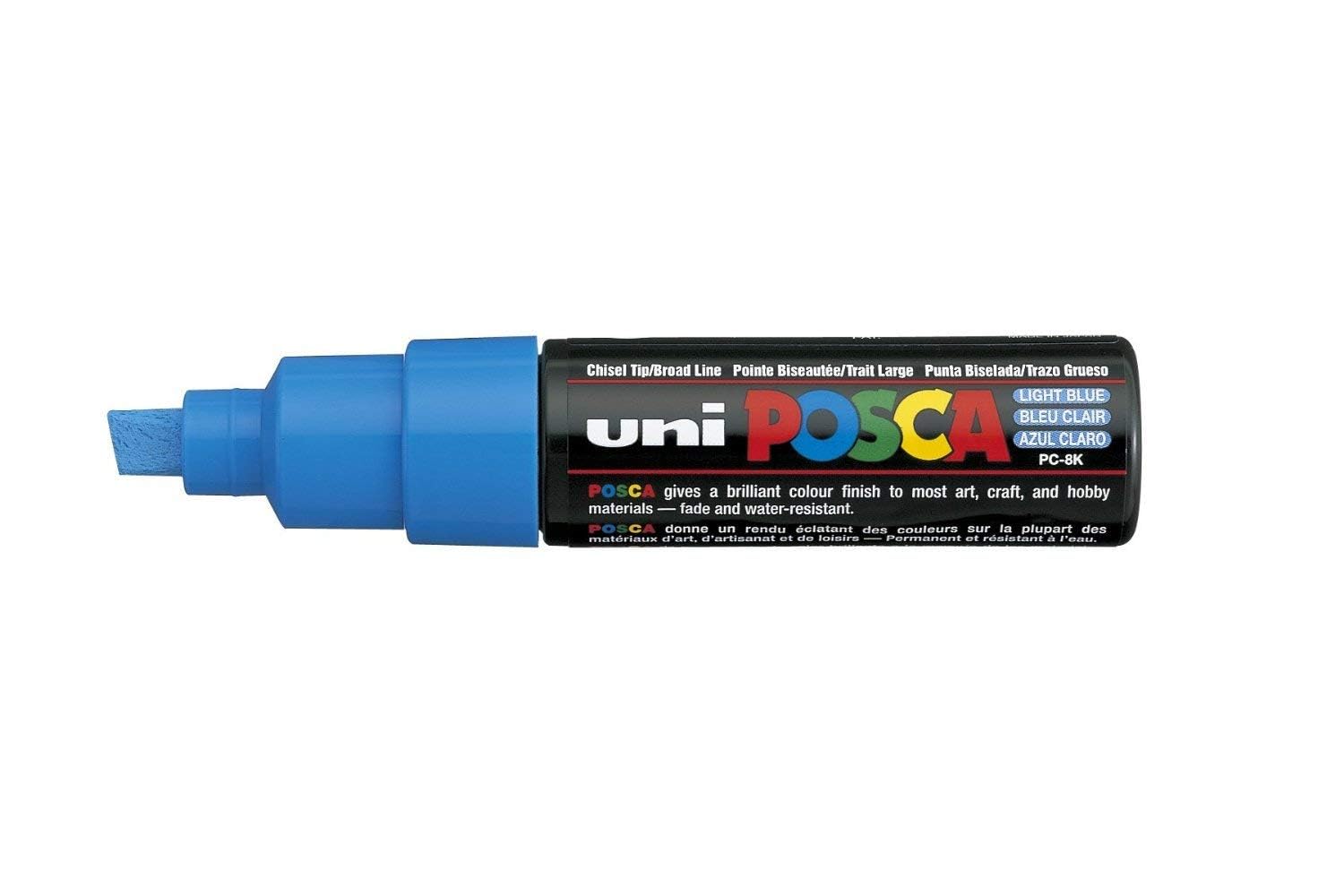 UNI POSCA PC-8K CHISEL TIP MARKER PEN- LIGHT BLUE (BOX OF 6)