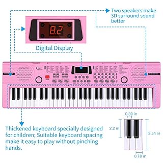 Hricane HEP-612R Clavier Midi pour enfants 61 touches, piano numérique portable, piano électrique, avec microphone… - Les Beatles, Paul McCartney, John Lennon, RIngo Starr, George Harrison Hricane HEP-612R Clavier Midi pour enfants 61 touches, piano numérique portable, piano électrique, avec microphone… – Image 5