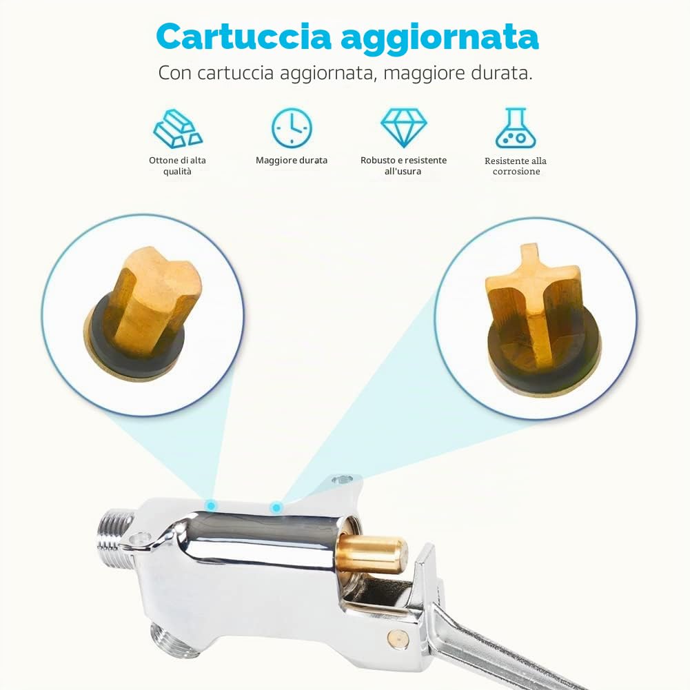 LukLoy Set completo di rubinetti a pedale a mani libere, valvola di piede+uscita+tubo flessibile da 1 m+vite, rubinetto di controllo del piede senza contatto per laboratorio medico ospedaliero
