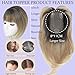 Jinhui Hair Toppers for Women with Thinning Hair, 12 Inch Toppers Hairpieces for Women with Wispy Clip in Bangs Realistic Scalp & Parting Wiglets Daily Use (Ombre Light Brown to Blonde)