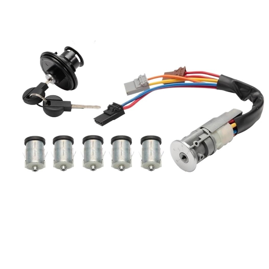 Zhjlut One Color Car Lock Cylinder Compatible With Fiat For Scudo 1995-2006 Door Lock Barrels Set Ignition Switch Kit 4162F4 4162L9 4162S1 4162-S1